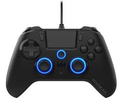 EgoGear - Bedrade controller met paddels SC10 zwart voor PS4/PS3/PC, aanpasbare RGB, trilmotoren, 3,5 mm aansluiting, 800 mAh