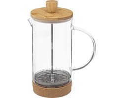 Secret de Gourmet French press cafetiere - glas/bamboe - 1 liter