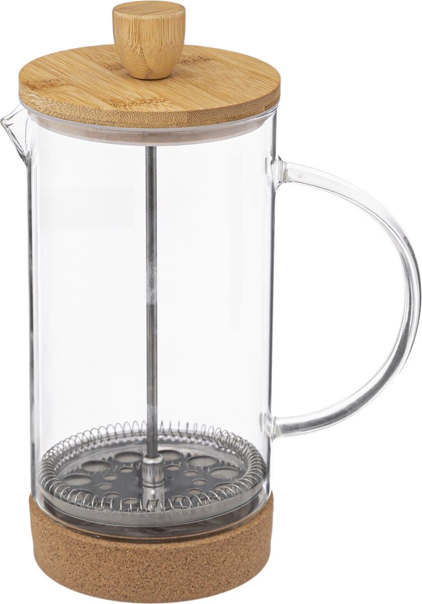 Secret de Gourmet French press cafetiere - glas/bamboe - 1 liter — afbeelding 1