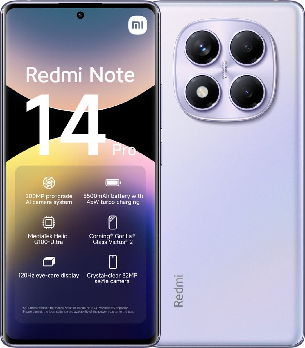 Xiaomi Redmi Note 14 Pro - 8GB/256GB - Aurora Paars — afbeelding 1