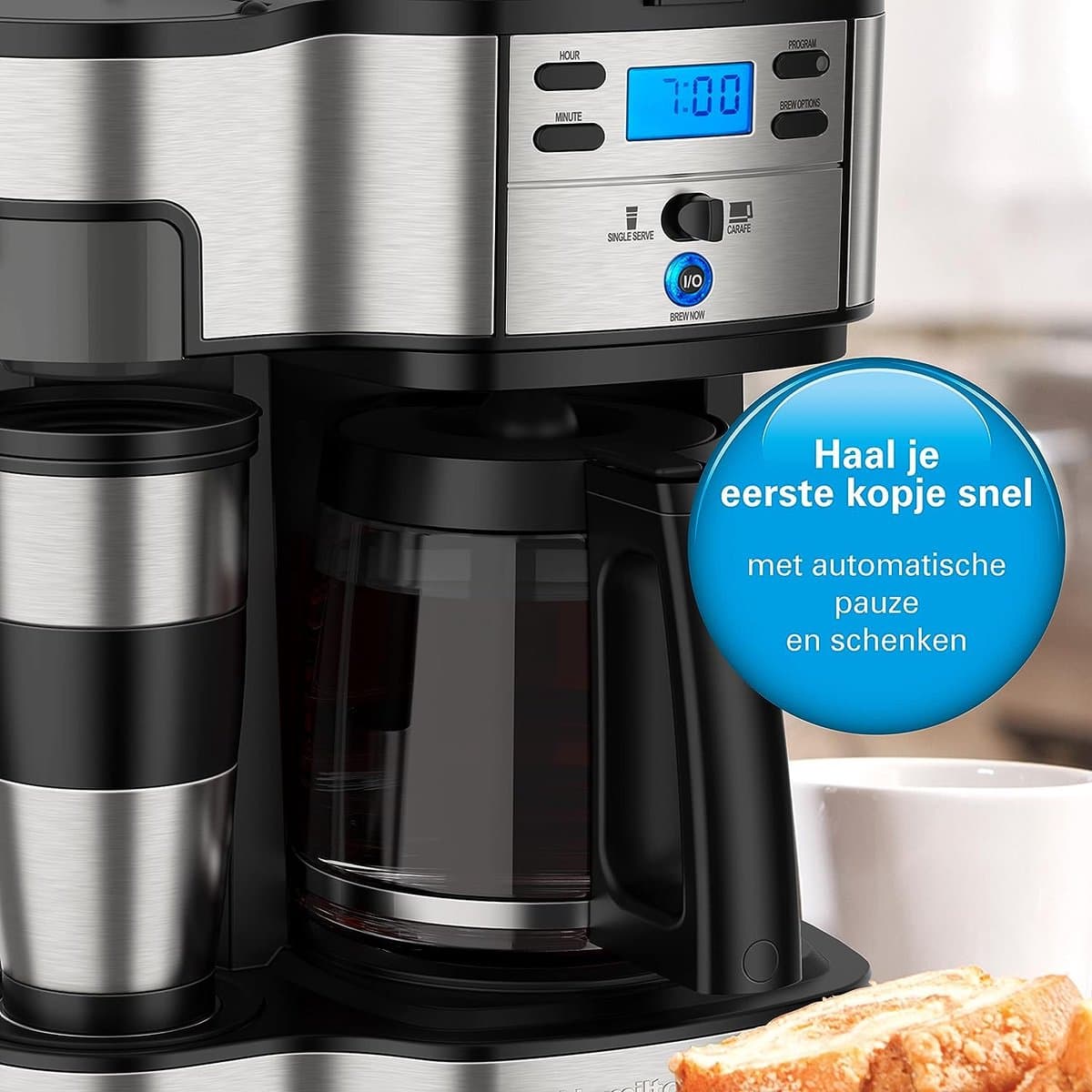 Koffiezetapparaat met Thermoskan - Filterkoffie - 1000W - Warmhoudfunctie - 12 kopjes - 1.8L — afbeelding 1
