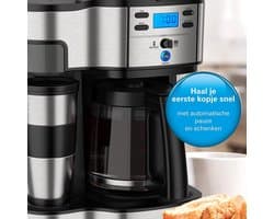 Koffiezetapparaat met Thermoskan - Filterkoffie - 1000W - Warmhoudfunctie - 12 kopjes - 1.8L