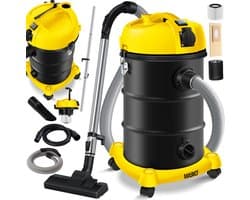 MASKO® Alleszuiger 6IN1 Nat- en Droogzuiger 2300W + stopcontact, Blaasfunctie, Droog- & natzuigen | Industriële stofzuiger vuilreservoir 30L Bouwstofzuiger - Geel