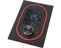 Slimme Thermostaat - Programmeerbaar Regelapparaat - Comfort Instellen - App Bediening - 95V-240V - Zwart