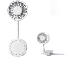 KZQ Magnetische Telefoonventilator 2 In 1 Oplaadbaar Compact Met Clip Persoonlijke Ventilator En Telefoonhouder 3 Snelheden Wit
