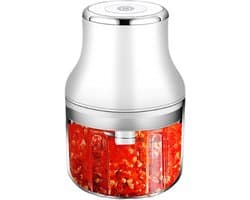 Elektrische Voedselhakker - Keukenmachine Hakker - Snel Ingrediënten Snijden - Oplaadbaar Draadloos - 250 ml Capaciteit - Wit