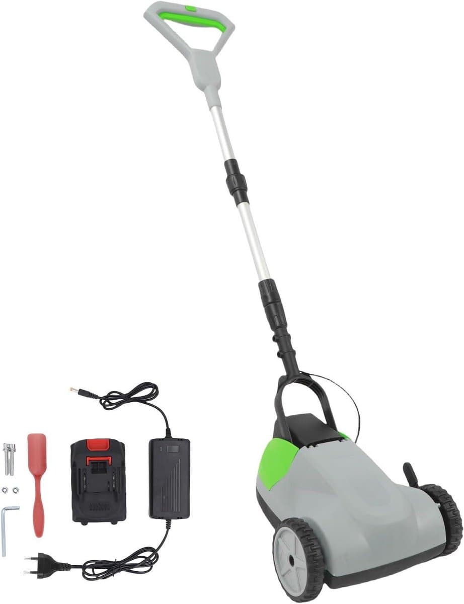 Draadloze Grasmaaier - Elektrisch gereedschap - Gazononderhoud - Ultralicht ontwerp - 21 cm snijbreedte - Zwart — afbeelding 1