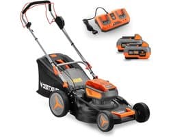 Draadloze Grasmaaier - Accu maaier - Gazon Onderhoud - Zelfrijdend - 46 cm Maaibreedte - Zwart
