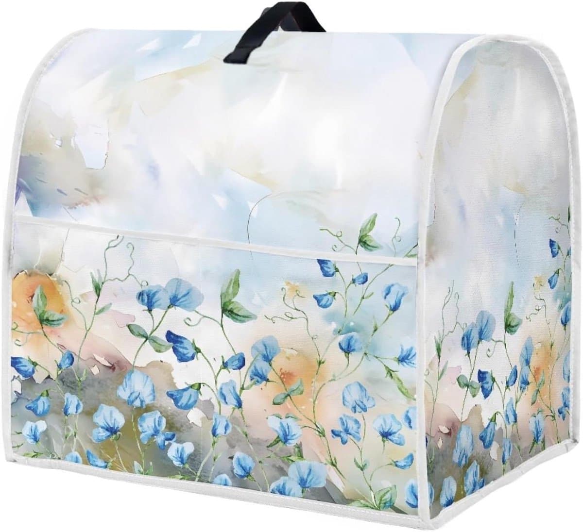 Mixerhoes - Keukenmachine beschermhoes - Keuken Organisatie - Stijlvol Bloemendessin - Groot Formaat - Blauw Marmer — afbeelding 1