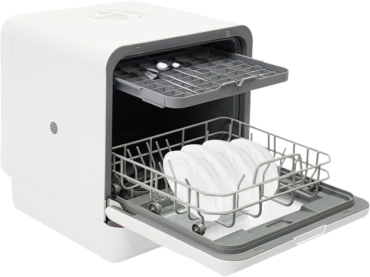Tafelvaatwasser - Mini Vaatwasser - Snel Afwassen - Hetelucht Drogen - 6 Liter Tank - Wit — afbeelding 1