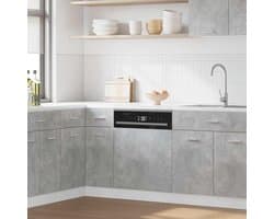 Vaatwasser frontpaneel - Keuken paneel - Keuken integratie - Betongrijs design - 45 cm breed - Betongrijs