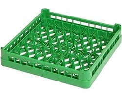 Vaatwasser Mand - Bordenrek - Hygiënisch Werken - Stapelbaar Hittebestendig - 50x50x10 cm - Groen