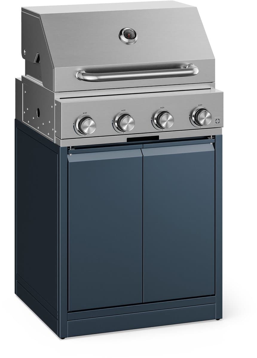 Klarstein Gasbarbecue WaldChef 30 mbar – 4 branders BBQ grill 12.800 W, rvs, gietijzeren grillrooster, thermometer, piëzo ontsteking - Gasgrill Buitenkeuken — afbeelding 1