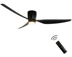 Freelight Arioso Plafondventilator incl. verlichting Ø 127 cm zwart - Energiezuinige fluisterstille motor - 6 standen & timer - Plafondwaaier - Ventilatielamp