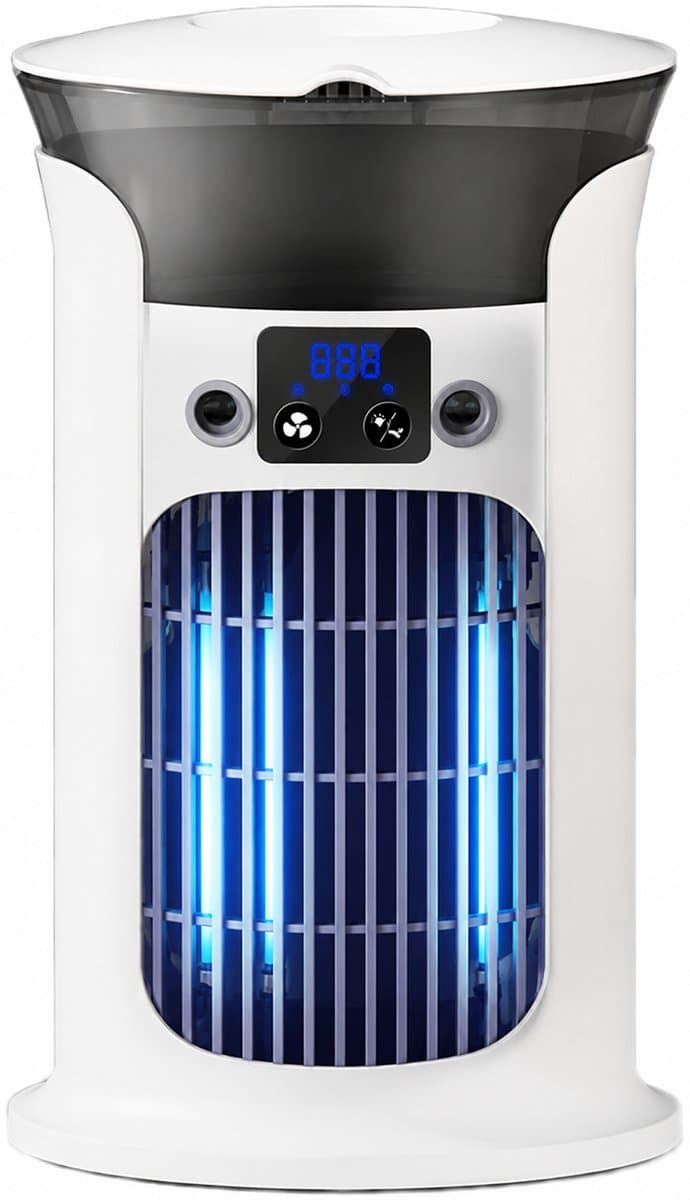 VHV - Mini airco - Luchtkoeler - Mobiele airco - Draagbare verdampingskoeler - Met ventilator bevochtiger nachtlicht - Voor bureau slaapkamer en camping — afbeelding 1