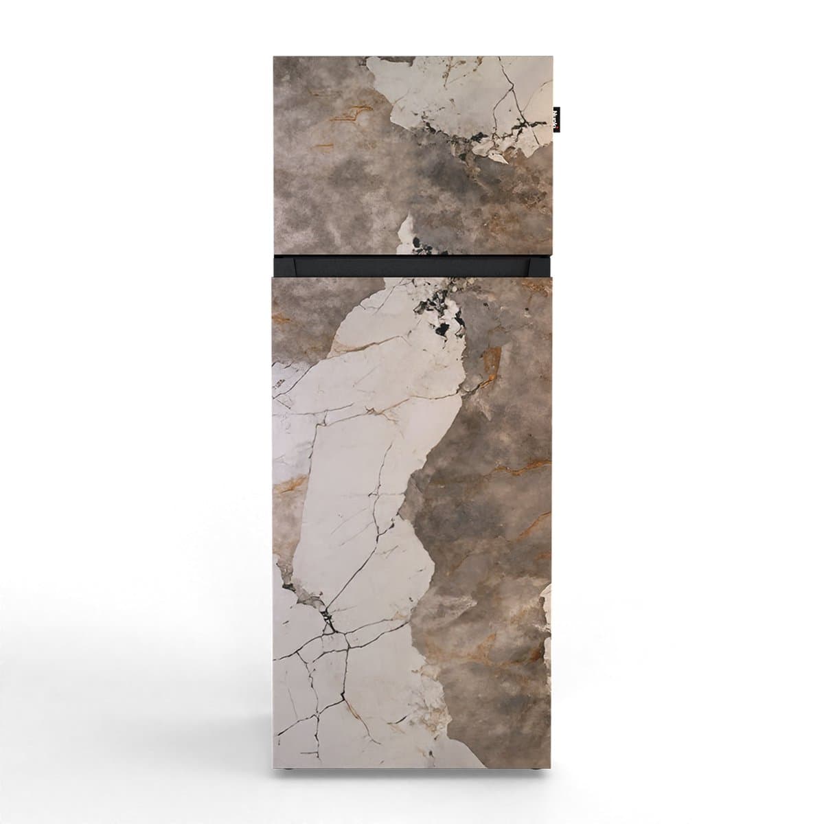 NUNKI MEDIUM-AKHA / Dubbel-Deurs Koelkast, E Klasse, 206l, Granietlook met Goudaccenten Khalo, Satin (ALL sides) — afbeelding 1