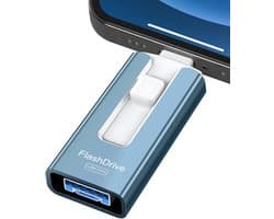 USB Flash Drive - Geheugenstick Externe Opslag - Foto's Opslaan - Snelle Overdrachtssnelheid - 256GB - Blauw
