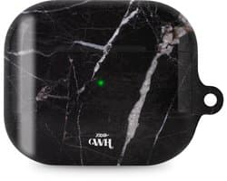 xoxo Wildhearts hoesje geschikt voor Airpods Pro 1 / Pro 2 - Marble Black Mood - Ook als telefoonhoesje verkrijgbaar - schokbestendige case geschikt voor Airpod Pro (2) - koptelefoon case - Beschermhoes met marmerprint - marmer look - zwart