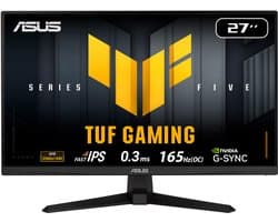 ASUS TUF Gaming VG27AQE5A - QHD Fast IPS Gaming Monitor - G-Sync Compatible - 90% DCI-P3 - 120% sRGB - 0.3ms - 165hz - 27 inch