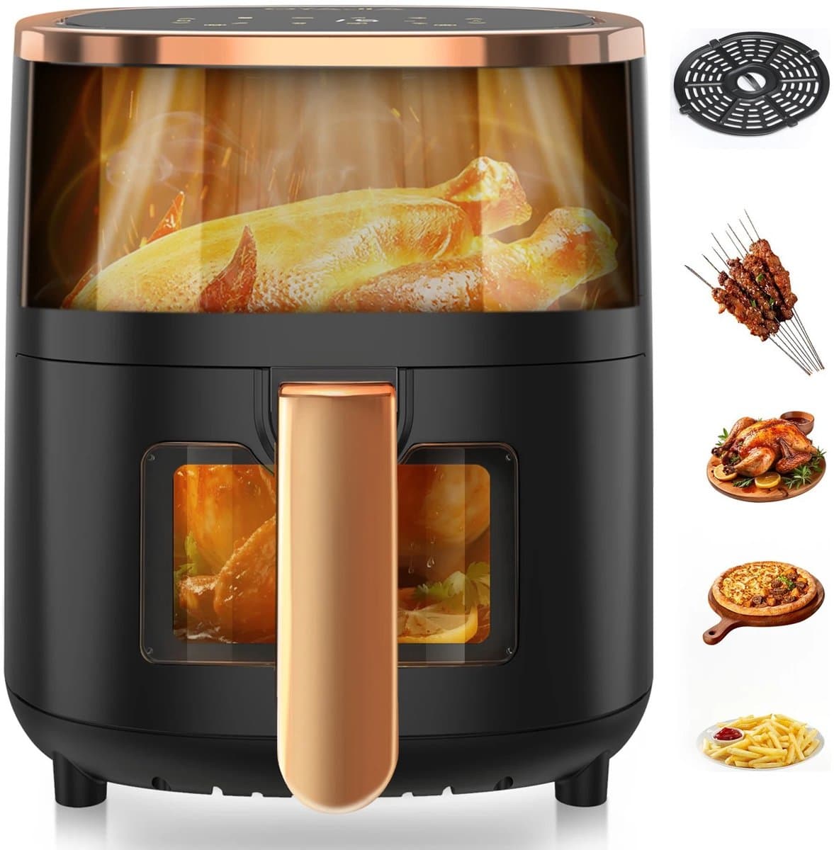 Cventrix Airfryer - Heteluchtpan - Multifunctionele Airfryer - 6L – 1800W Luchtfriteuse met Kijkvenster – Digitaal & Timerfunctie — afbeelding 1