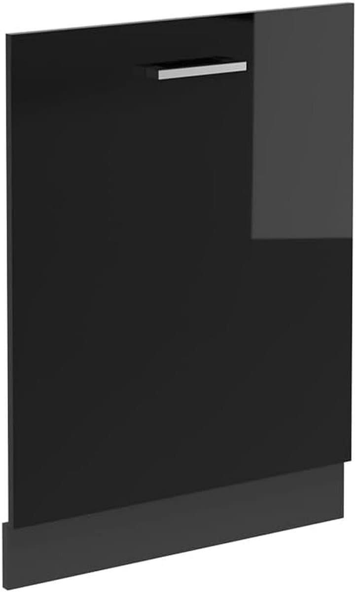 Vaatwasserpaneel - Frontpaneel Vaatwasser - Keuken Integratie - Interne Bediening - 60 cm breed - Zwart Hoogglans — afbeelding 1
