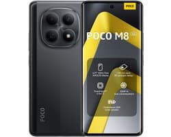 Xiaomi POCO M8 5G - 8 GB RAM - 512 GB - Zwart - 6,77" 120Hz Flow AMOLED display - Slank 7,35 mm 3D-gebogen design - Snapdragon® 6 Gen 3