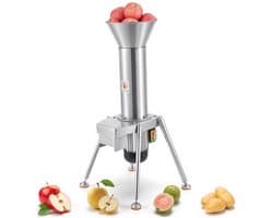 Elektrische fruitmolen - Fruitversnipperaar - Vermogen 1100 W - Roestvrij staal 304 - Hele Appels tot Ø 80 mm - Capaciteit 164 kg/u - Voor Appels, Peren, Wortelen, Aardappelen