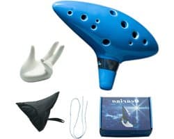 Allecto Plus - Ceramic Ocarina | Zelda Ocarina 12-Hole Alto C | Voor Musical Instruments - Ocarina of Time + Hand Rest - Fabric Cover + Rope | Liefhebbers van Muziekinstrumenten