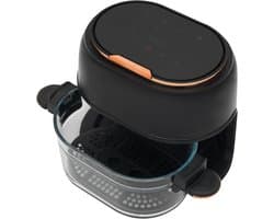 Heteluchtfriteuse - Airfryer - Gezond Koken - Glazen Mand Touchscreen - 4 Liter Inhoud - Zwart