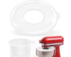 Mengkom Deksel - Spatbescherming Mixer - Schoon Bakken - Opvouwbaar Ontwerp - 4.5-5 Liter - Wit