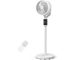 Staanventilator met Afstandsbediening - 6 Snelheden & Timer - Stille Vloerventilator voor Slaapkamer en Woonkamer