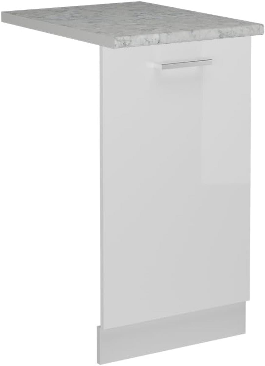 Vaatwasserpaneel Wit Hoogglans 45 cm Marmer Look Keuken Keukenkast — afbeelding 1