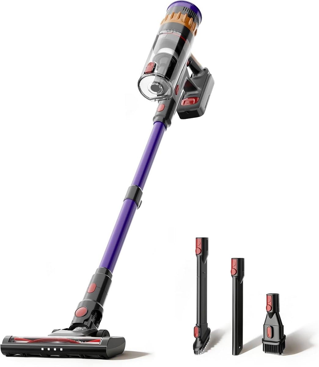 Draadloze Stofzuiger – Stofzuiger Zonder Snoer – Handstofzuiger – Steelstofzuiger – Kruimelzuiger – 40.000 Pa Zuigkracht – 42 Minuten Batterijduur — afbeelding 1