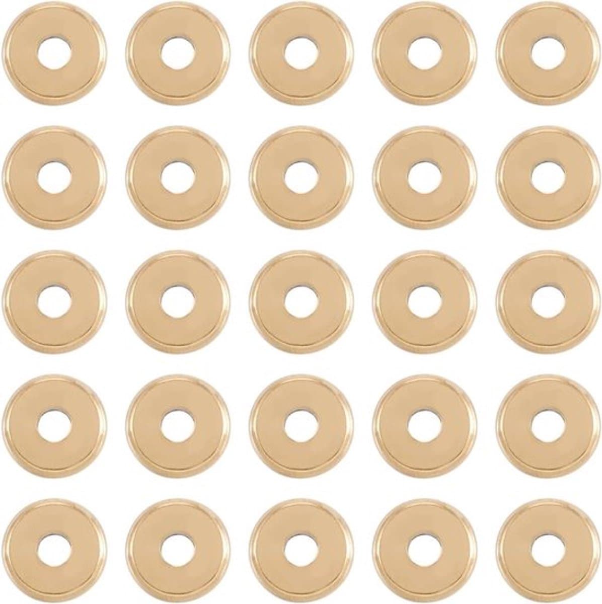 304 Roestvrijstalen Plat Ronde Afstandskralen 10mm - Set van 100 Stuks - Gouden Metalen Schijf Kralen voor Sieraden Maken — afbeelding 1
