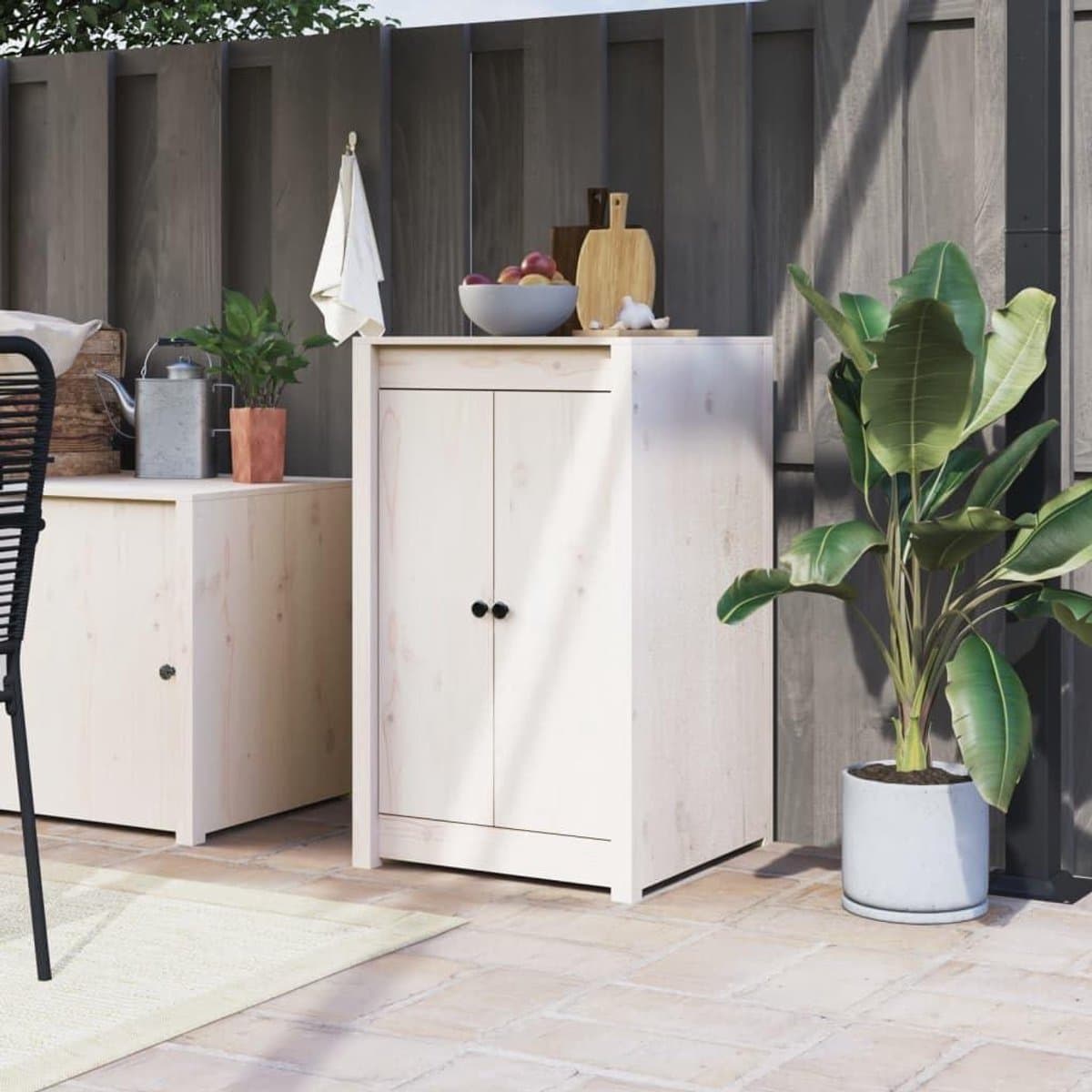 Deuren Buitenkeuken - Kastdeuren Hout - Buiten Koken - Massief Grenenhout - 50x9x82 cm - Wit — afbeelding 1
