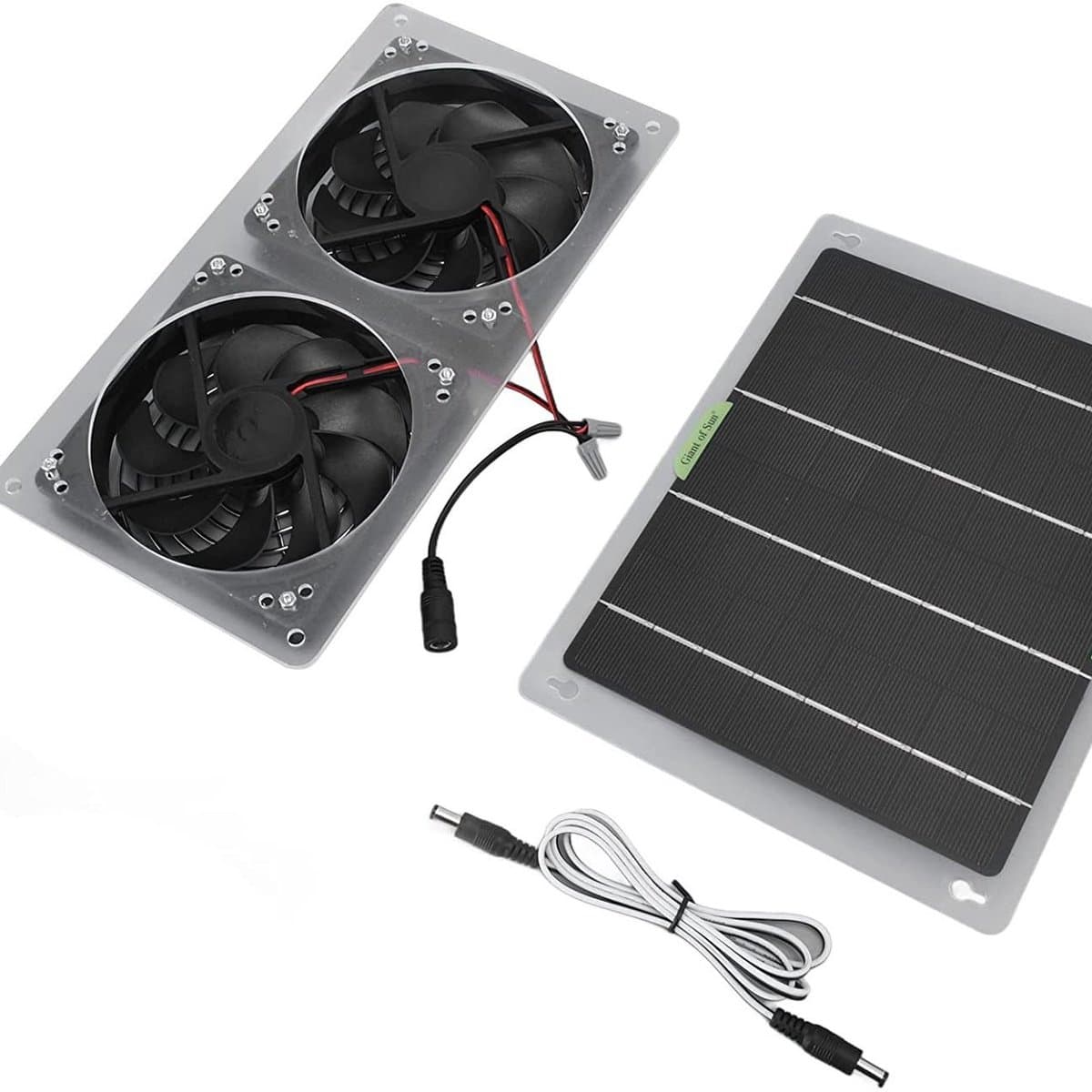 100W 12V Waterdichte Buiten Zonneventilator Set, Mini Draagbaar, Geschikt voor Huis, Caravan & Kas — afbeelding 1