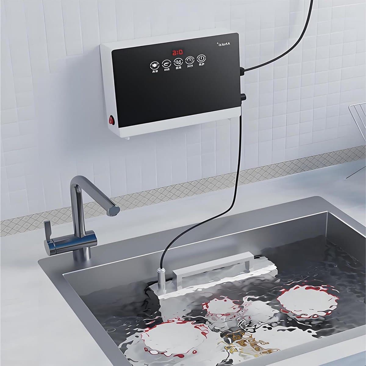 Draagbare Vaatwasser - Compacte Afwasser - Efficiënt Reinigen - Geen Installatie Nodig - Ruimtebesparend Ontwerp - Roestvrij Staal — afbeelding 1