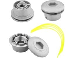 Metalen Grastrimmerkop met 4 Nylon Draad - Aluminium Grastrimmerkop - 7×4.5cm - Tuinonderdeel - Universeel Trimkop voor Grasmaaier en Bosmaaier - voor tuinonderhoud