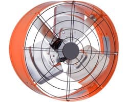 Gevelventilator - 15 inch zolderafzuigventilator in fel oranje met regelbare thermostaat en buitenrooster. 1650 CFM huisventilator om tot 2360 vierkante voet te koelen.