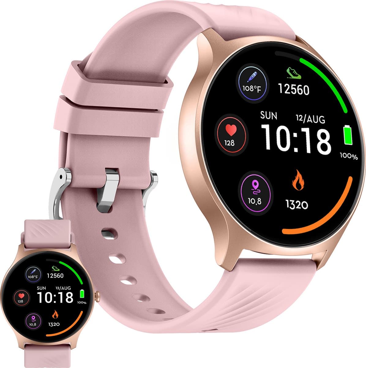 Denver Smartwatch - Android iOS - Volledige Belfunctie - Amoled Display - Sporthorloge - Hartslagmeter - Saturatiemeter - Slaapmonitor - SWC387 — afbeelding 1