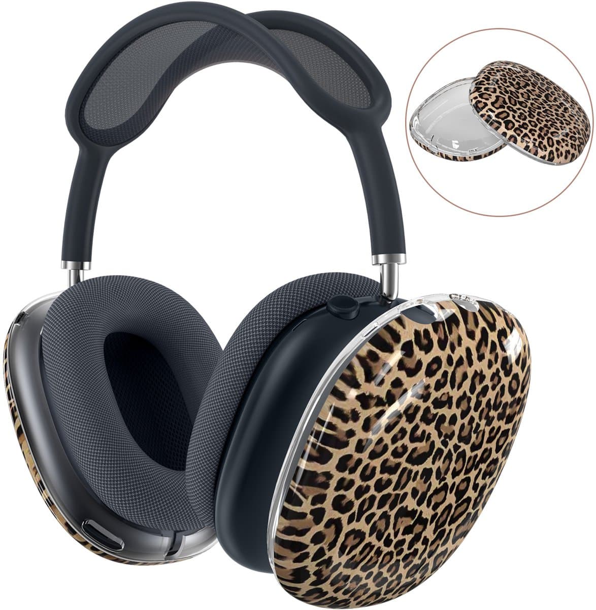 MMOBIEL Beschermhoes voor AirPods Max Hoofdtelefoons – Zachte TPU Oorschelpen Beschermhoes – Anti-Kras Beschermende Cover – Panter — afbeelding 1