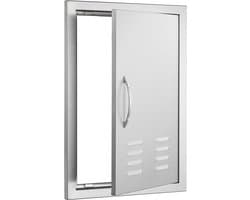 Grill Toegangsdeur - Buitenkeuken Deur - Buiten Koken - Roestvrij Staal - 610 x 431 mm - Zilver