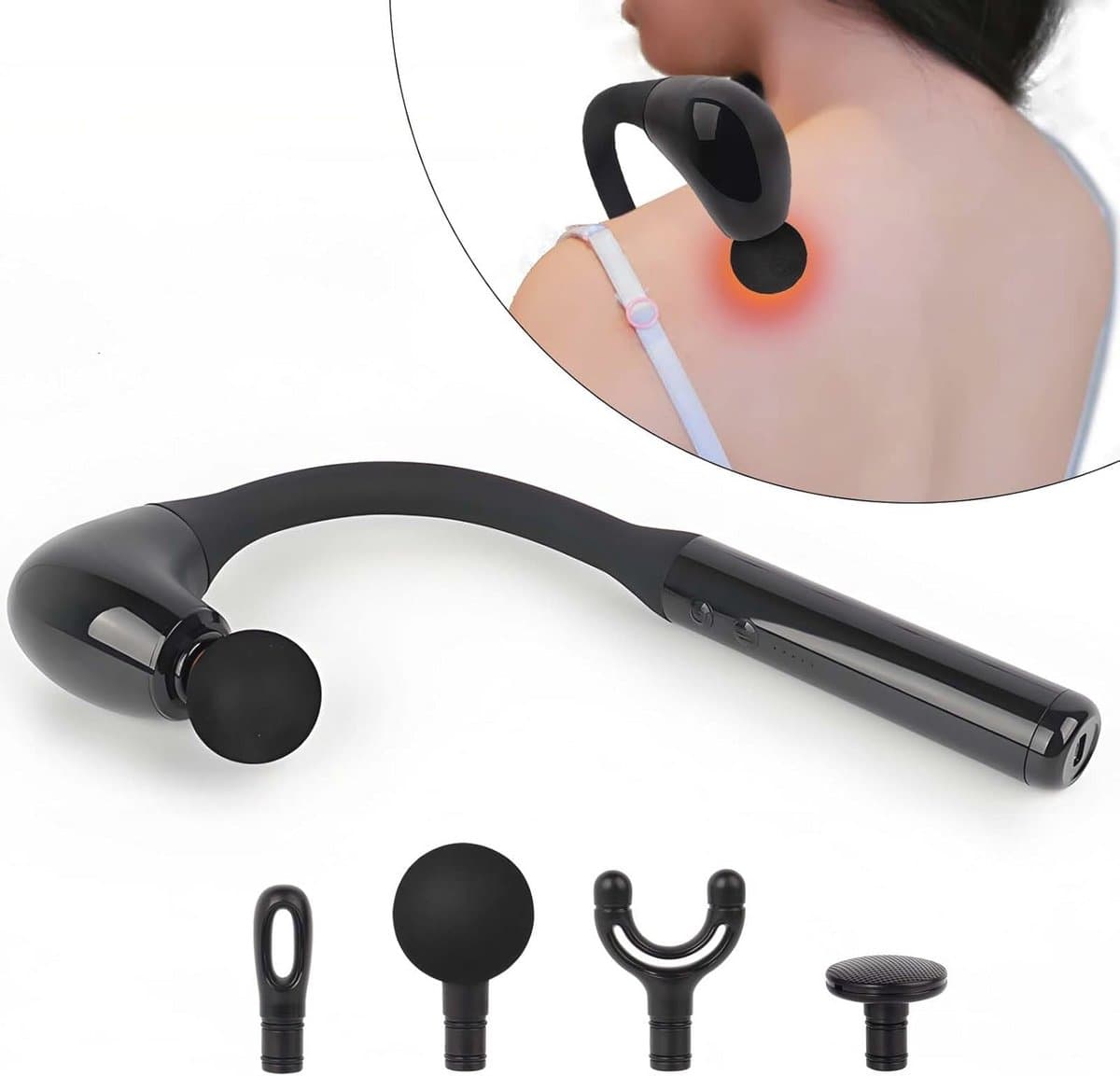 Zelfmassagepistool met J-vormig handvat en 5 niveaus voor diepe weefselmassage — afbeelding 1