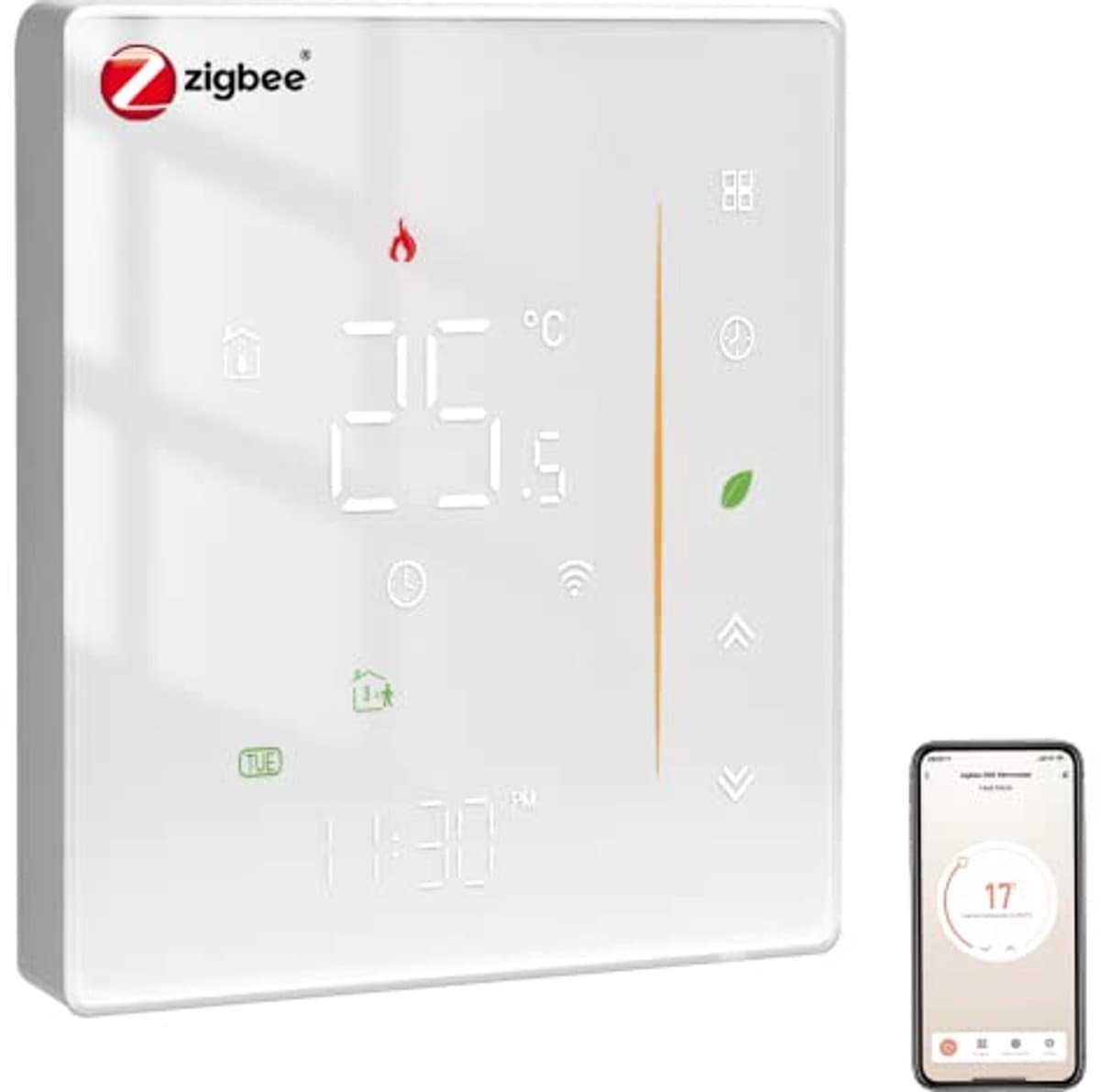 Zigbee Slimme Thermostaat voor Vloerverwarming - Digitaal en Programmeerbaar, Compatibel met Alexa en Google Home — afbeelding 1