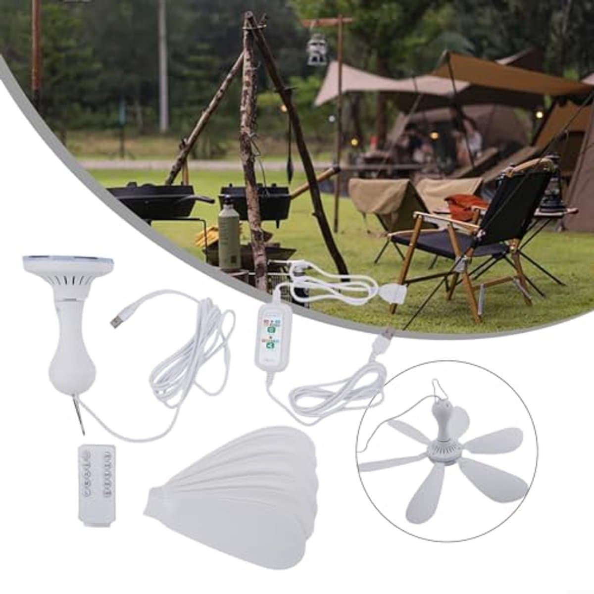 USB Mini Plafondventilator voor Camping en Buiten — afbeelding 1