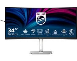 Philips 34B2U5600C - QHD Curved - Ultrawide Monitor - USB-C 140w - KVM - RJ45 - 34 inch