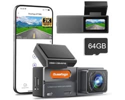 2K Dashcam Auto met WiFi en 64GB Kaart voor Duidelijke Opnames