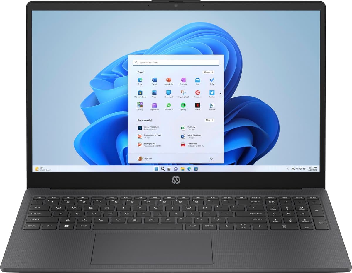 HP 15-fc0975nd AMD Ryzen™ 7 5825U Laptop 39,6 cm (15.6") Full HD 16 GB DDR4-SDRAM 512 GB SSD Wi-Fi 6 (802.11ax) Windows 11 Home Grijs — afbeelding 1