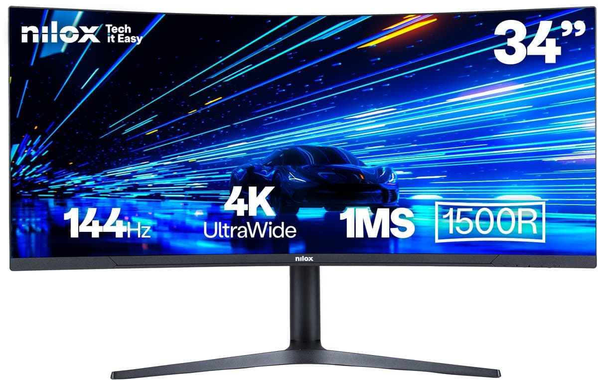 Nilox Nxm344kd11 34´´ 4k Mva Led 144hz Gaming-monitor Transparant One Size / EU Plug 220V — afbeelding 1