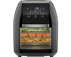 RVV® Airfryer xl - Airfryer xxl - Heteluchtfriteuse -10 Liter - XL familiemaat - Zwart- 31cm x 31cm x 38cm 
